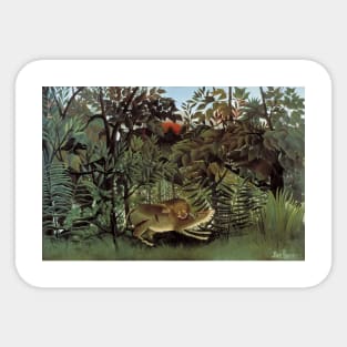 Henri Rousseau Hungry Lion Sticker